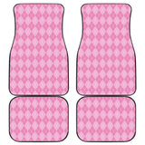 Pink Argyle Car Floor Mats Set 4